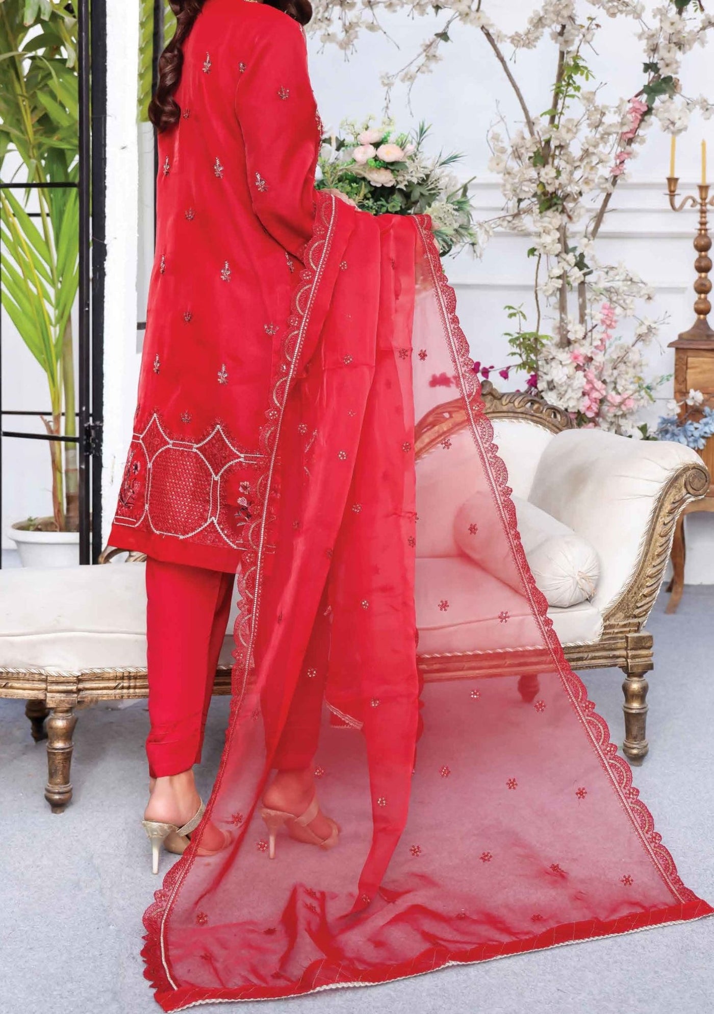 Bin Hameed Hadiya Heavy Embroidered Organza Dress - db25197