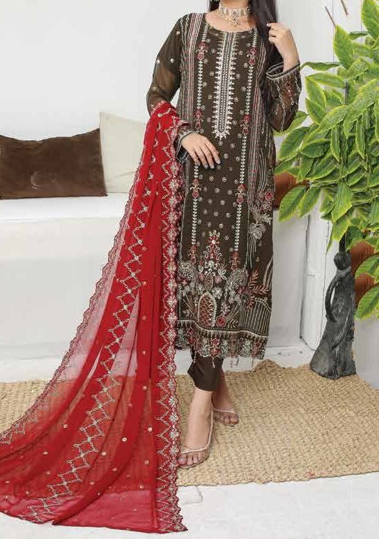 Bin Hameed Hoorain Heavy Embroidered Chiffon Dress - db25426