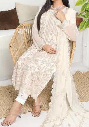 Bin Hameed Hoorain Heavy Embroidered Chiffon Dress - db25427