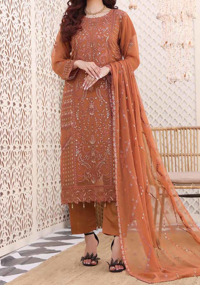 Bin Hameed Maahirah Heavy Embroidered Chiffon Dress - db25143