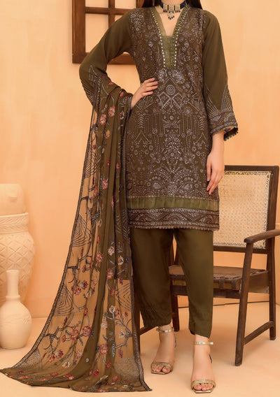 Bin Hameed Mahima Heavy Embroidered Chiffon Dress - db25334