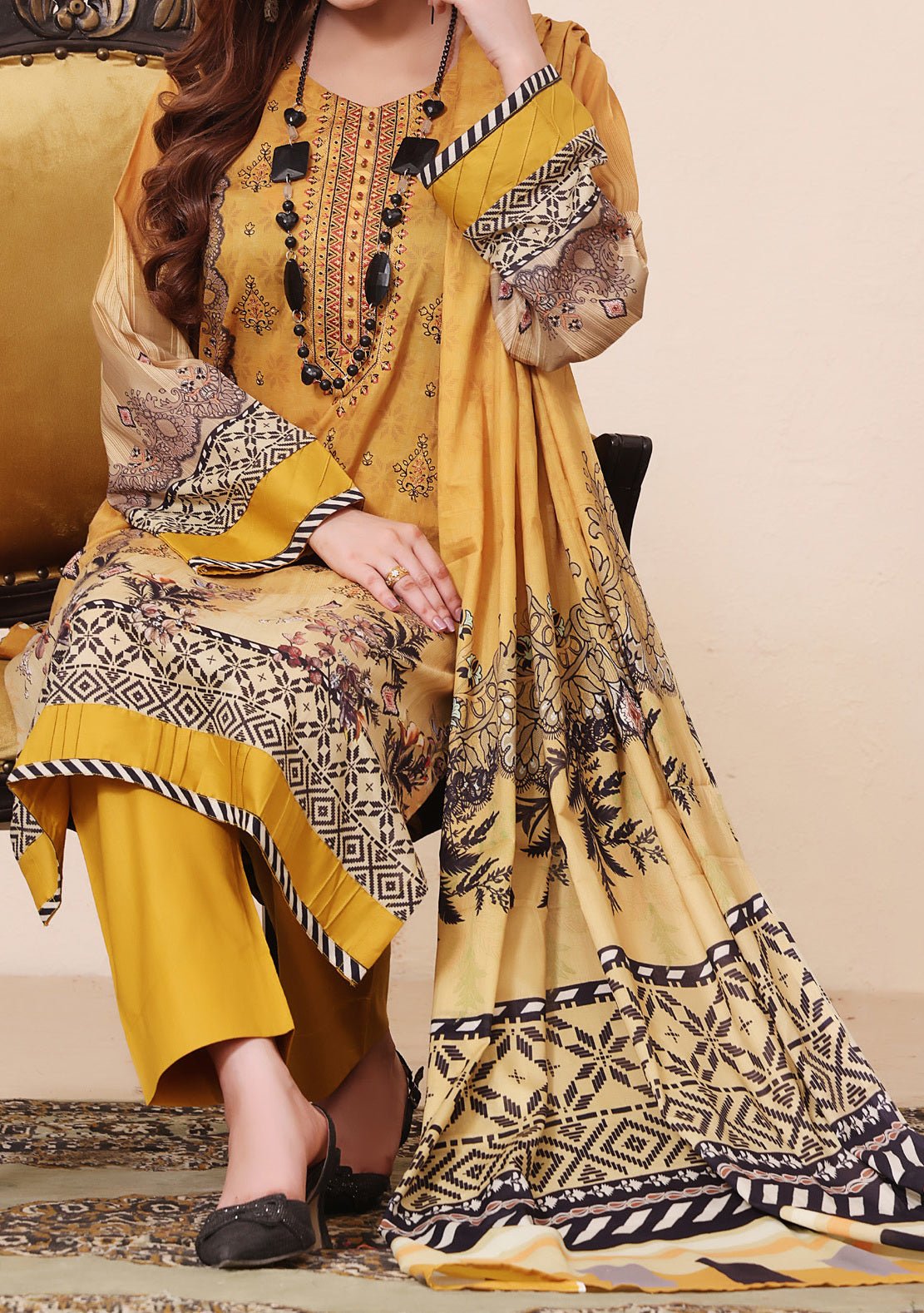 Bin Hameed Naira Ready Made Embroidered Lawn Dress - db25368