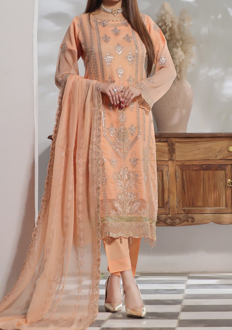 Bin Hameed Ranika Heavy Embroidered Chiffon Dress - db25047