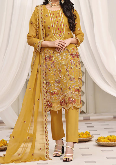 Bin Hameed Ready Made Heavy Embroidered Chiffon Dress - db24877