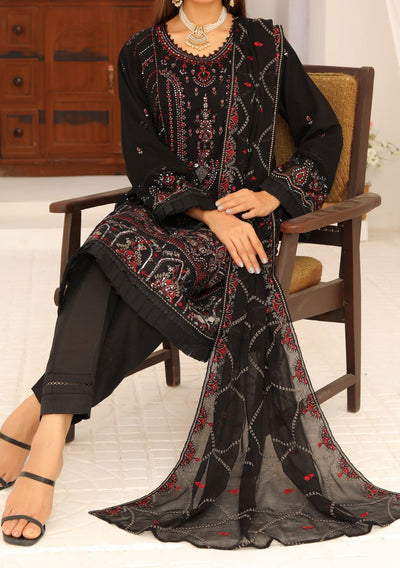 Bin Hameed Ready Made Heavy Embroidered Chiffon Dress - db24671