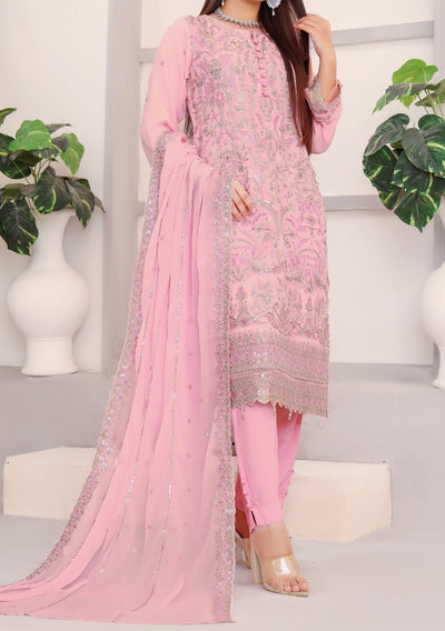 Bin Hameed Ready Made Heavy Embroidered Chiffon Dress - db24873