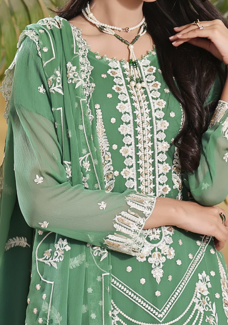 Bin Hameed Ready Made Heavy Embroidered Chiffon Dress - db24588