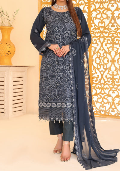 Bin Hameed Ready Made Heavy Embroidered Chiffon Dress - db24673