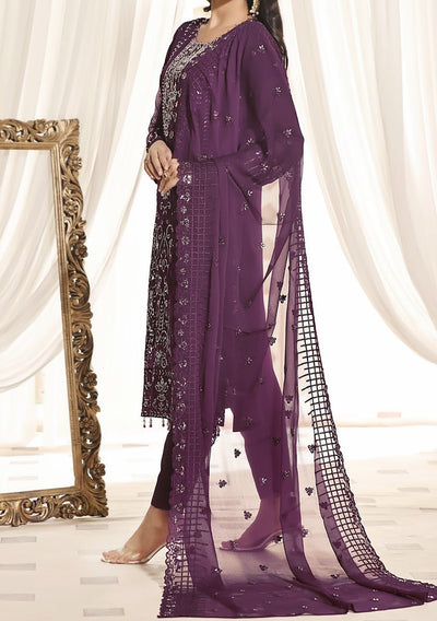 Bin Hameed Ready Made Heavy Embroidered Chiffon Dress - db24878