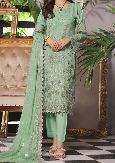 Bin Hameed Ready Made Heavy Embroidered Chiffon Dress - db24774