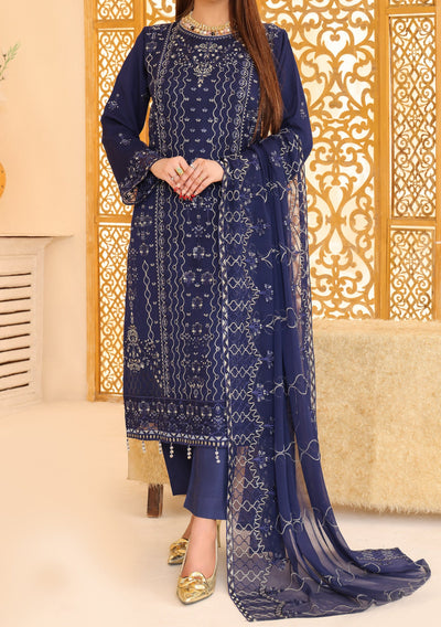 Bin Hameed Ready Made Heavy Embroidered Chiffon Dress - db24680