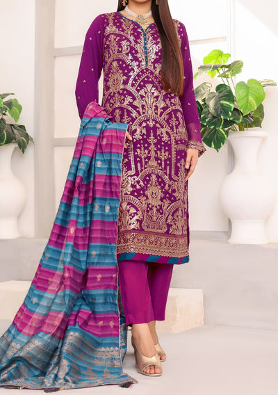 Bin Hameed Ready Made Heavy Embroidered Chiffon Dress - db24870