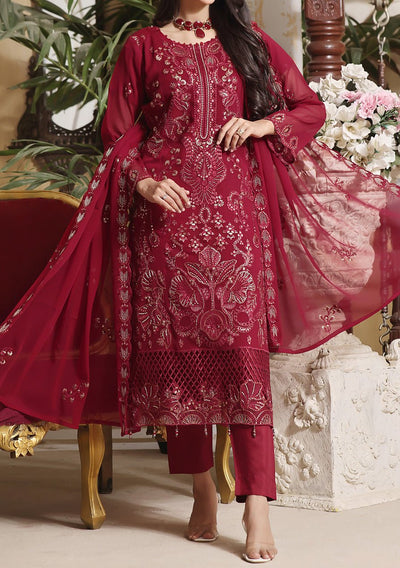 Bin Hameed Ready Made Heavy Embroidered Chiffon Dress - db24587