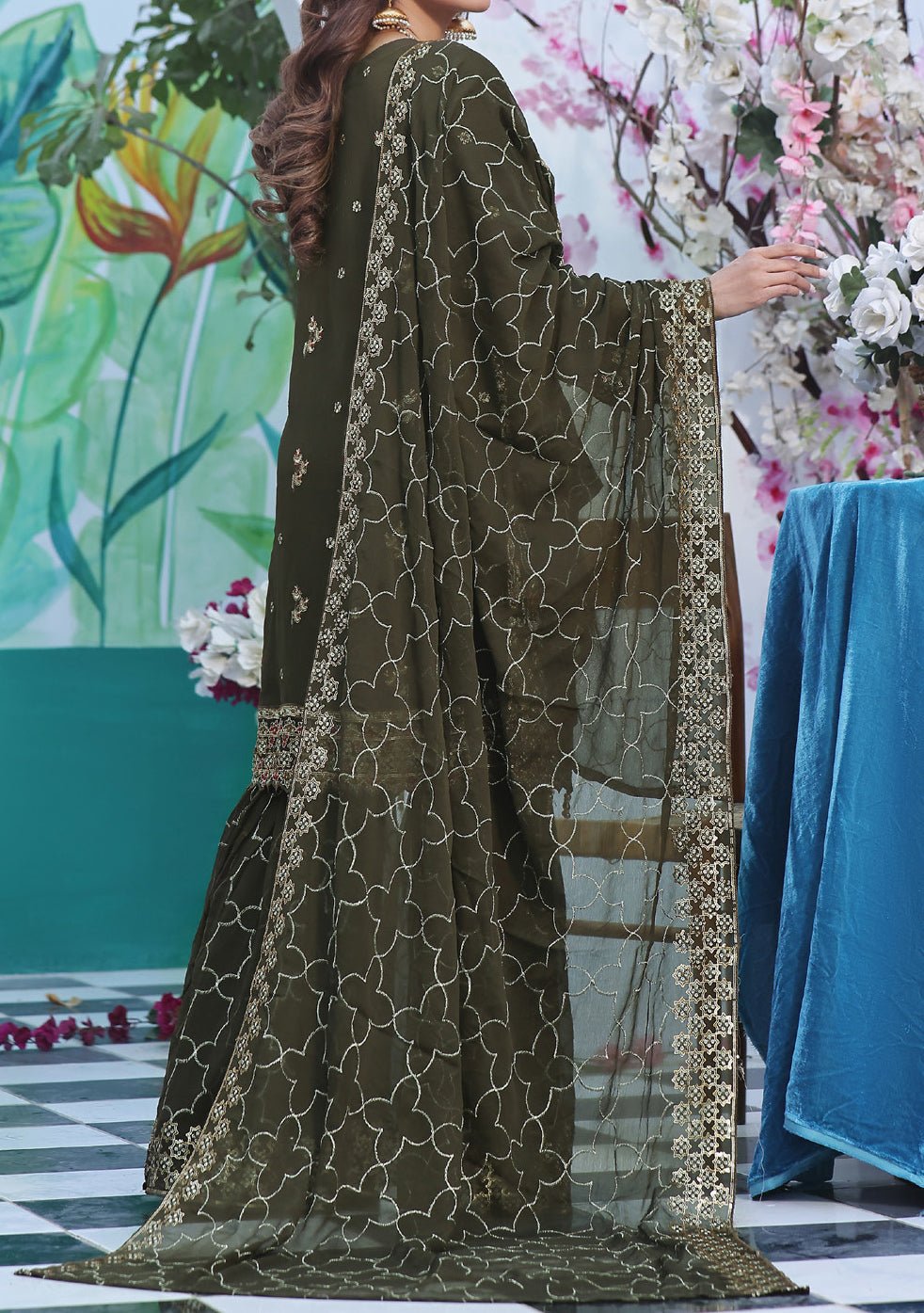 Bin Hameed Ready Made Heavy Embroidered Sharara Dress - db24753