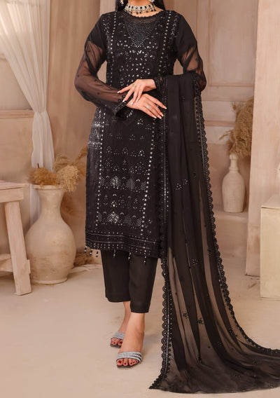 Bin Hameed Tahreem Heavy Embroidered Chiffon Dress - db25565