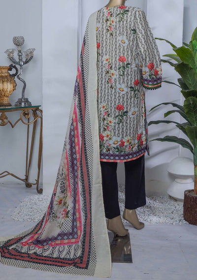 Bin Saeed Embroidered 3 Pieces Ready Made Lawn Dress - db19402