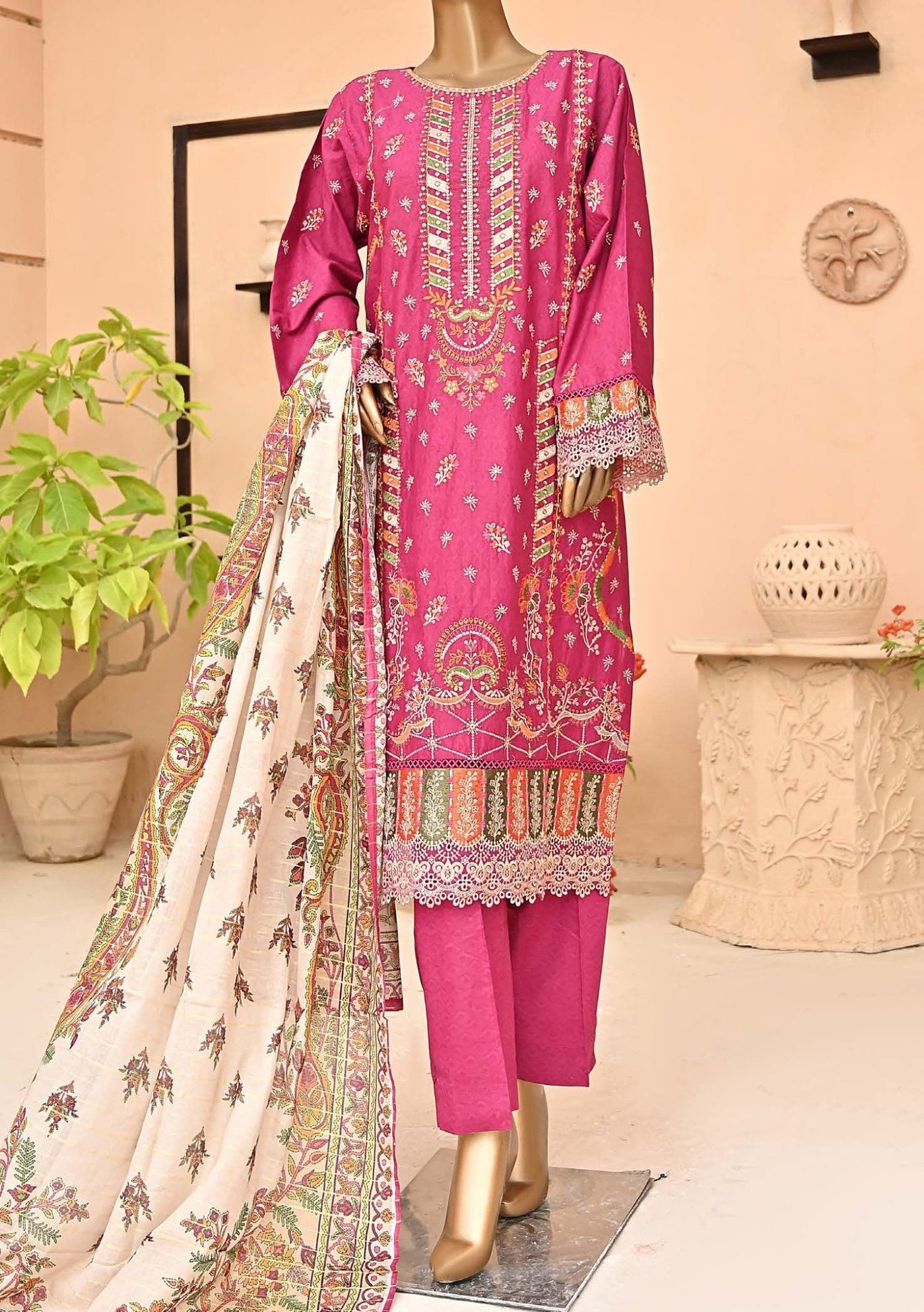 Bin Saeed Embroidered Ready Made Lawn Dress - db23468