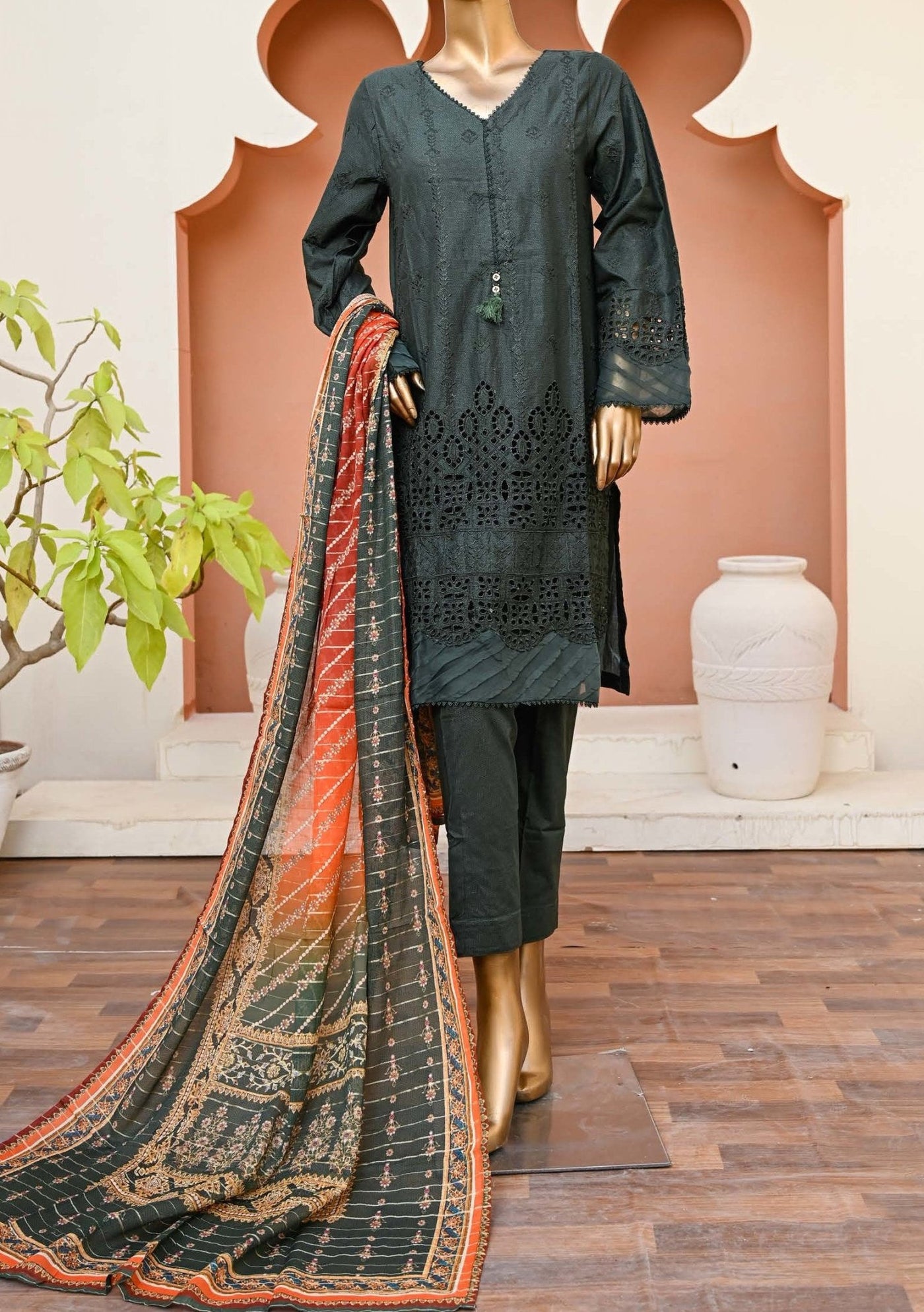 Bin Saeed Ready Made Chikankari Embroidered Dress - db24459