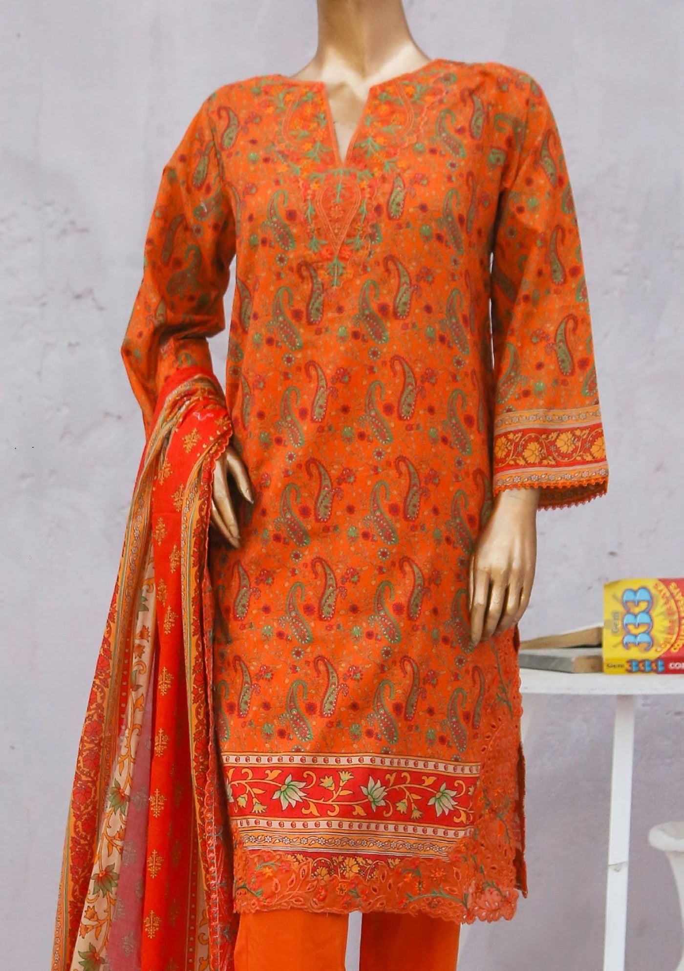 Bin Saeed Ready Made Embroidered Cotton Dress - db24273