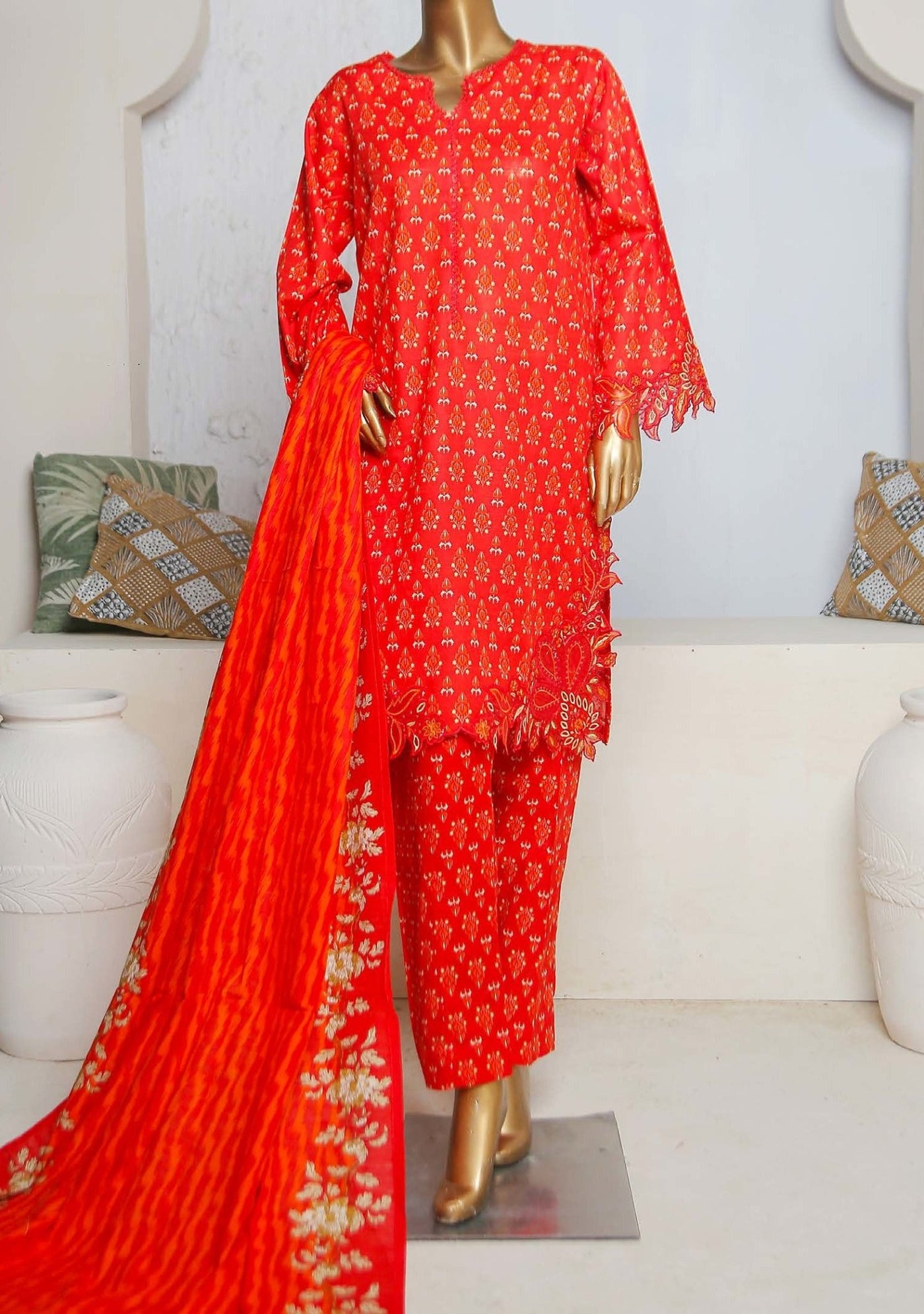 Bin Saeed Ready Made Embroidered Khaddar Dress - db24356