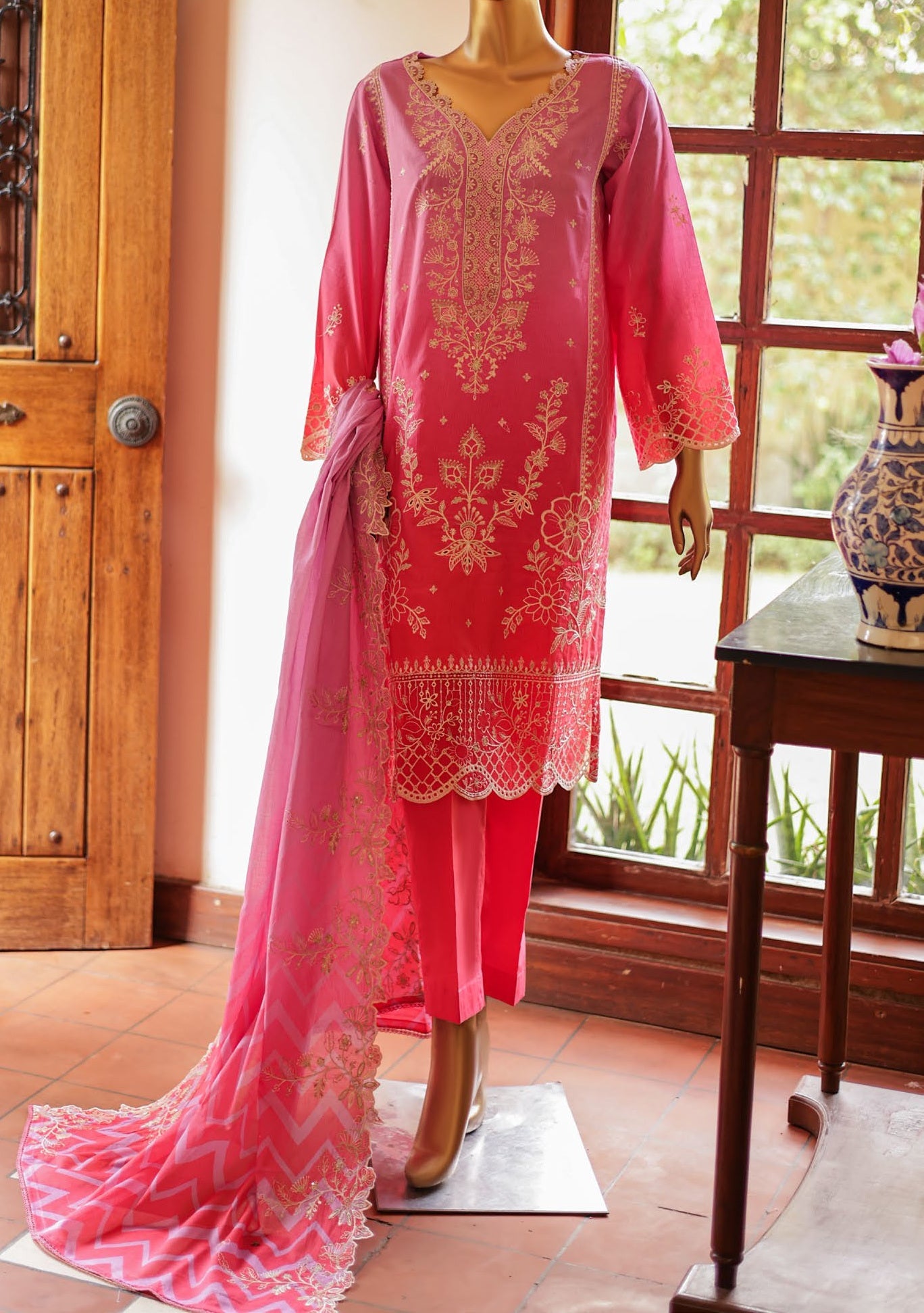 Bin Saeed Ready Made Embroidered Lawn Dress - db25448