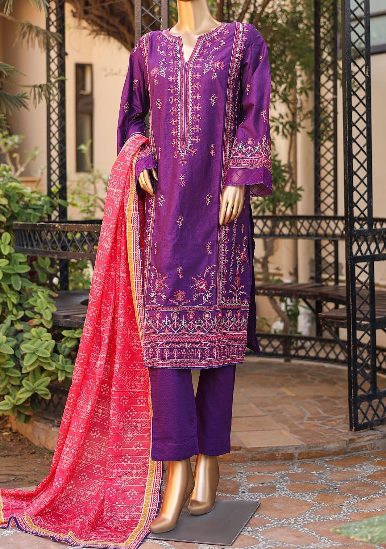 Bin Saeed Ready Made Embroidered Lawn Dress - db25104