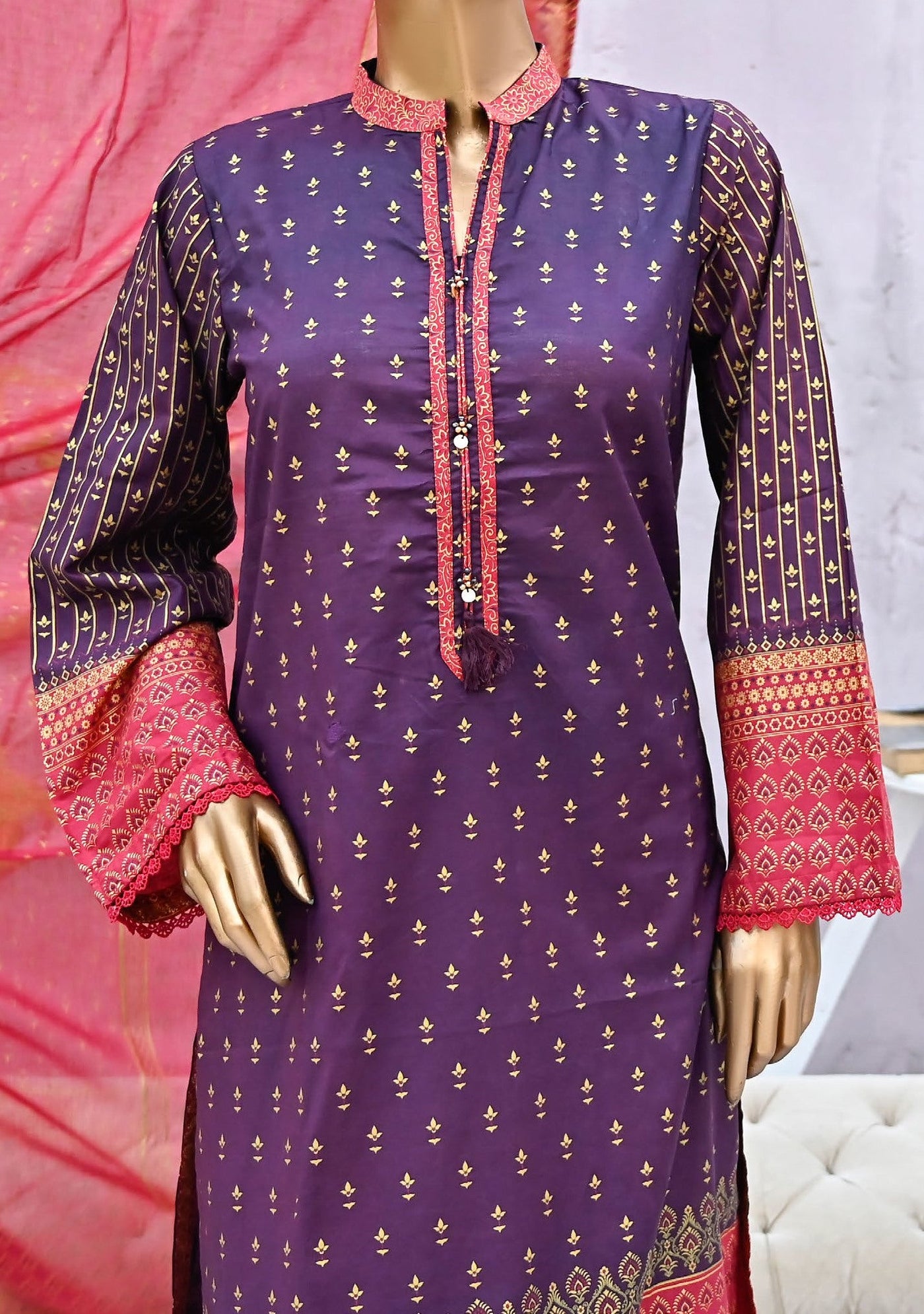 Bin Saeed Ready Made Printed Cotton Dress - db24344