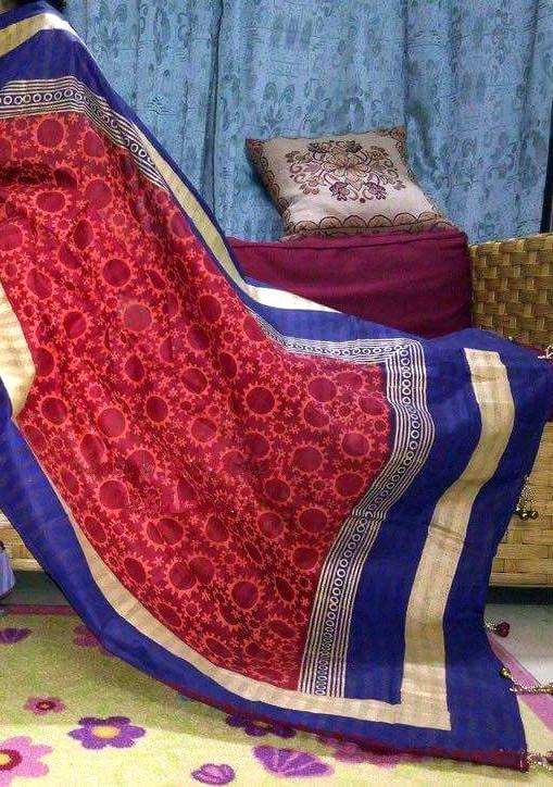 Block Print Designer Pohela Boishakh Saree: Deshi Besh.