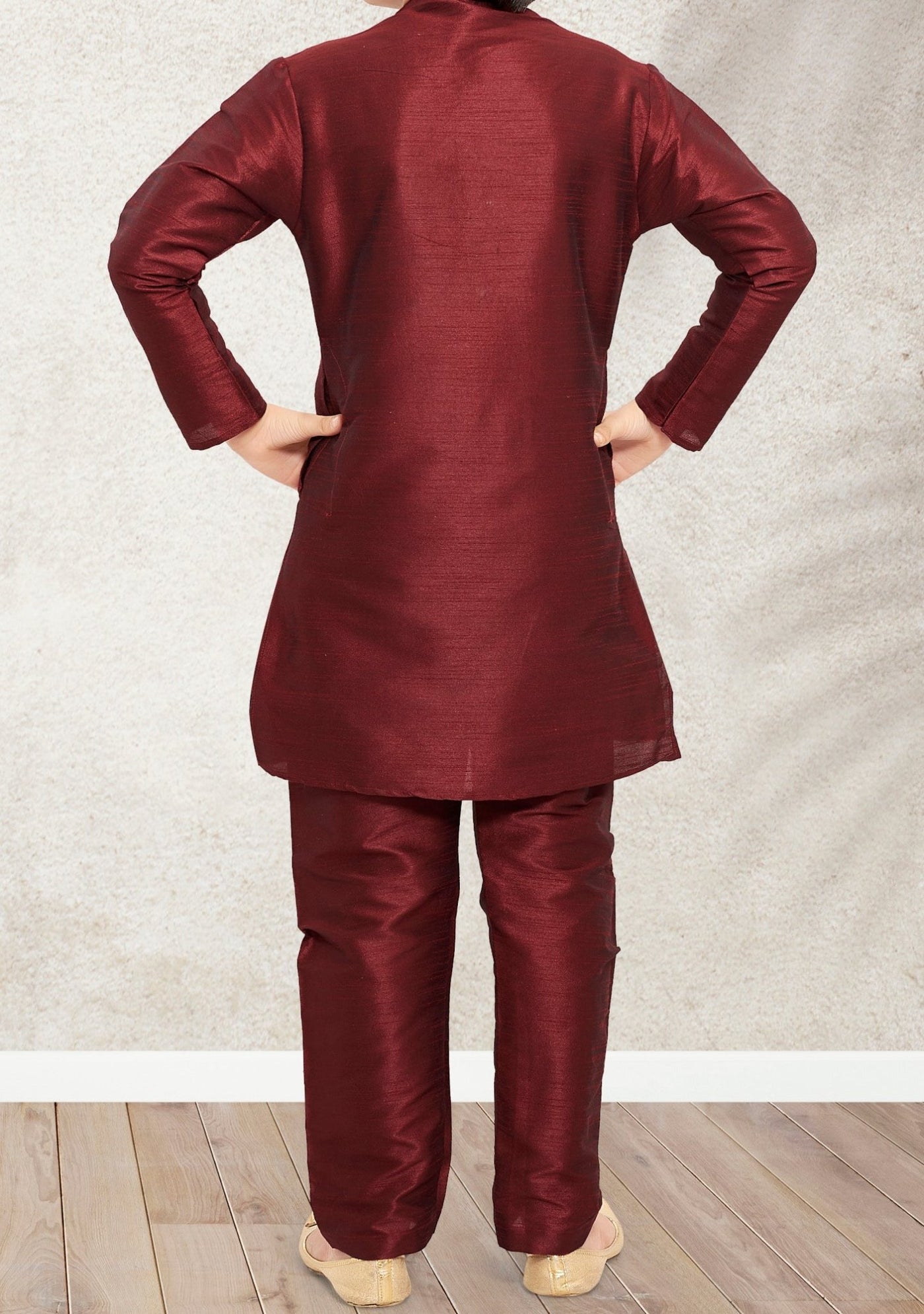 Boy's Party Wear Kurta Pajama With Waistcoat - db21389