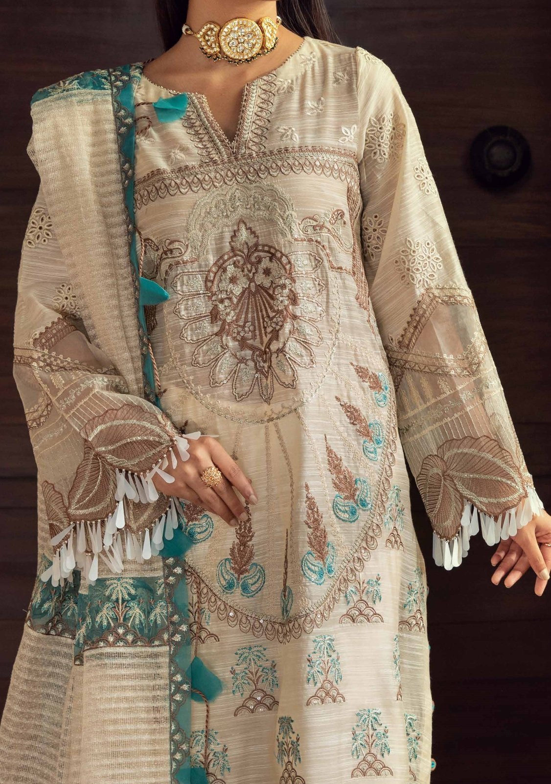 Charizma Embroidered Pakistani Luxury Lawn Dress: Deshi Besh.