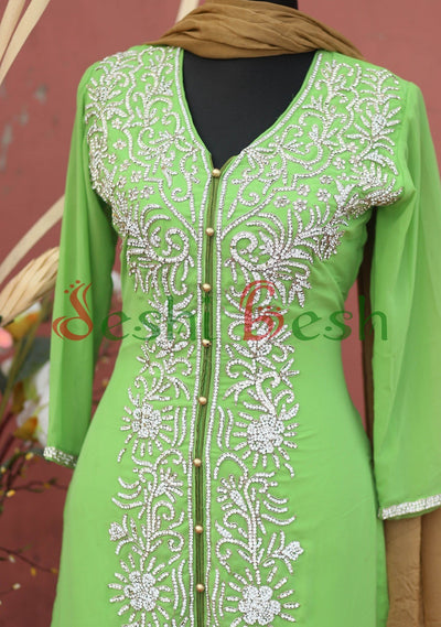 Designer Georgette Boutique Salwar Kameez Suit: Deshi Besh.