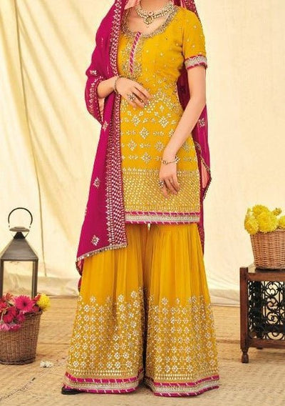 Eba Designer Armani Party Wear Sharara Suit - db18879