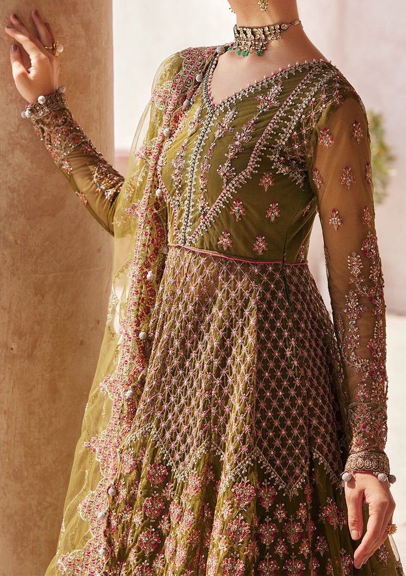 Emaan Adeel Pakistani Luxury Anarkali Net Dress - db22657