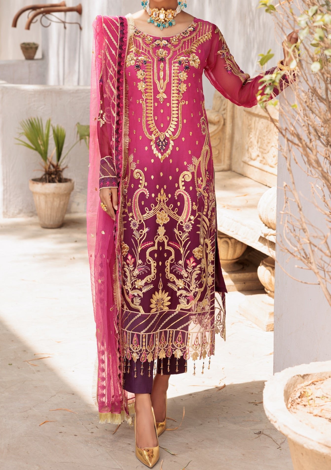 Emaan Adeel Value Luxury Pakistani Chiffon Dress - db19188