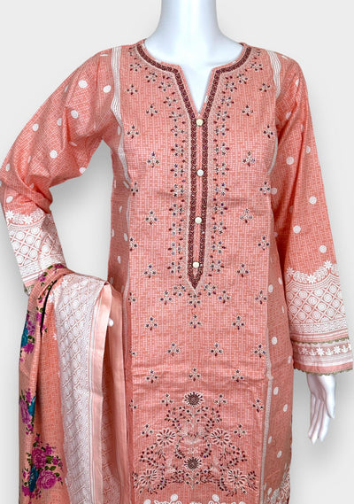 Embroidered 3 Pieces Pakistani Cotton Dress - db25685