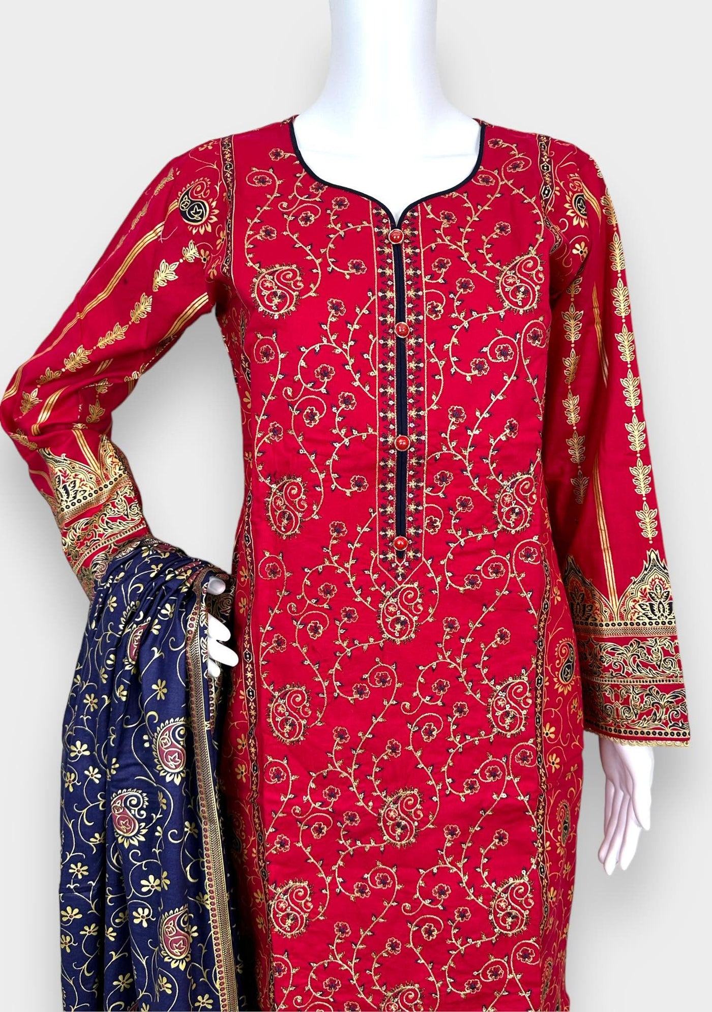 Embroidered 3 Pieces Pakistani Cotton Dress - db24363
