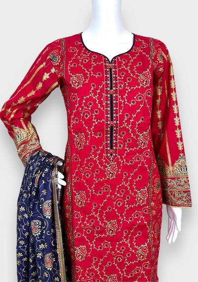 Embroidered 3 Pieces Pakistani Cotton Dress - db24363