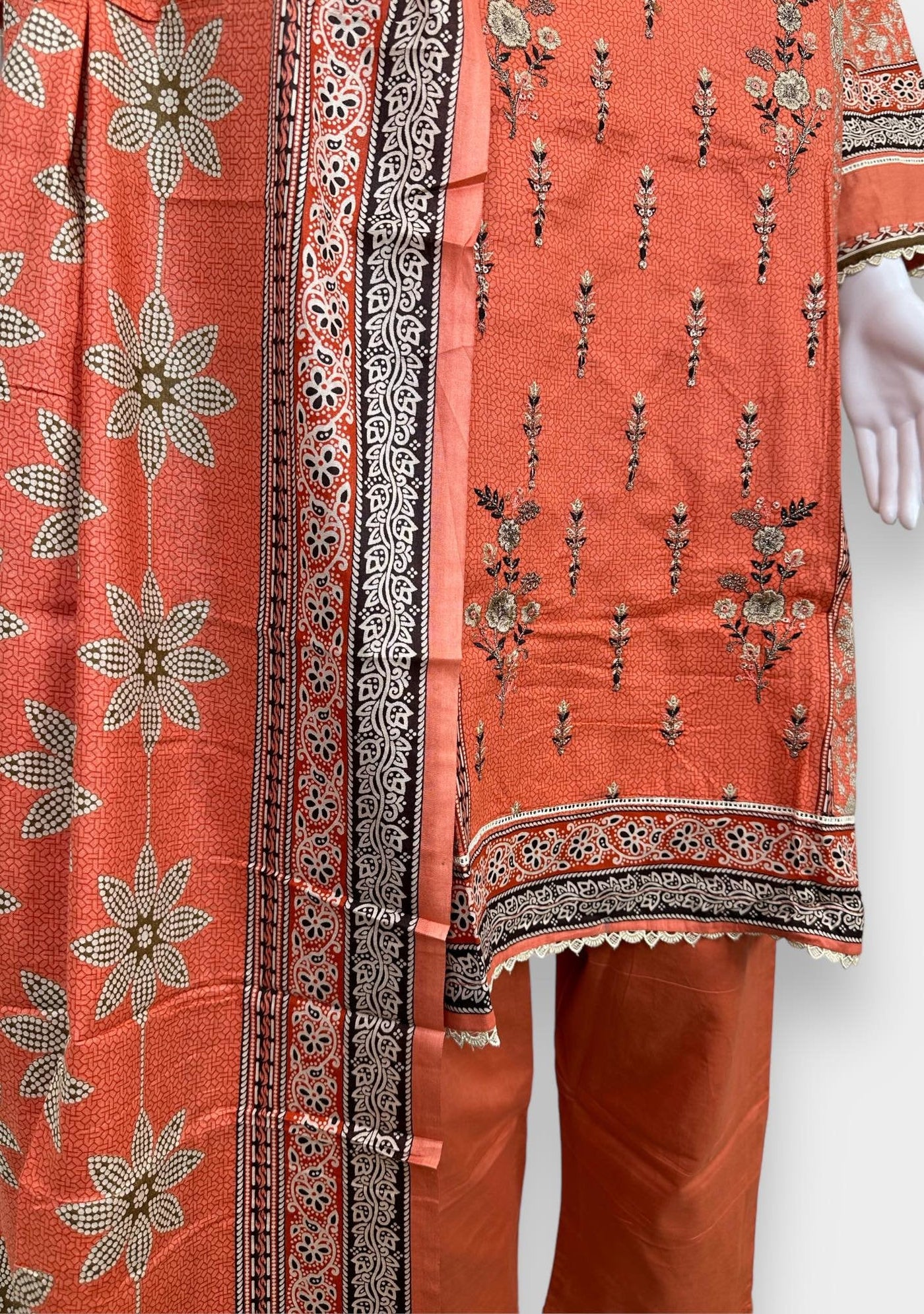 Embroidered 3 Pieces Pakistani Cotton Dress - db24365