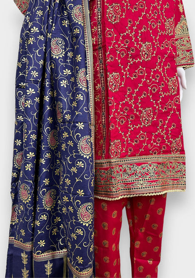 Embroidered 3 Pieces Pakistani Cotton Dress - db24363