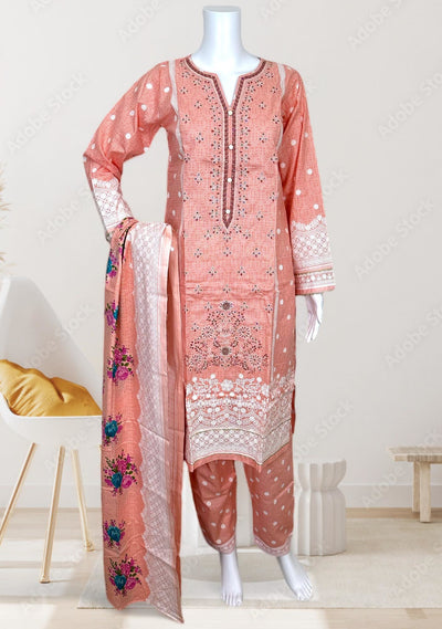 Embroidered 3 Pieces Pakistani Cotton Dress - db25685