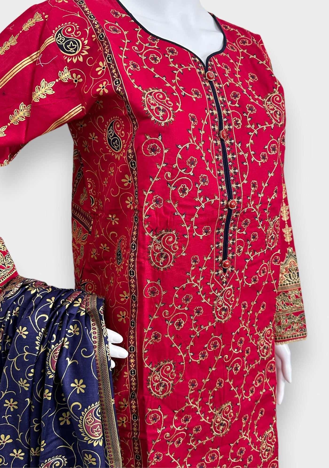 Embroidered 3 Pieces Pakistani Cotton Dress - db24363