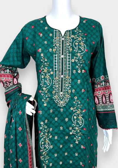 Embroidered 3 Pieces Pakistani Cotton Dress - db24360