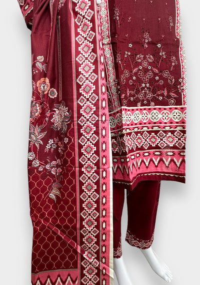 Embroidered 3 Pieces Pakistani Cotton Dress - db25684