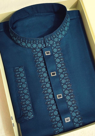 Embroidered Mixed Cotton Punjabi - db25614