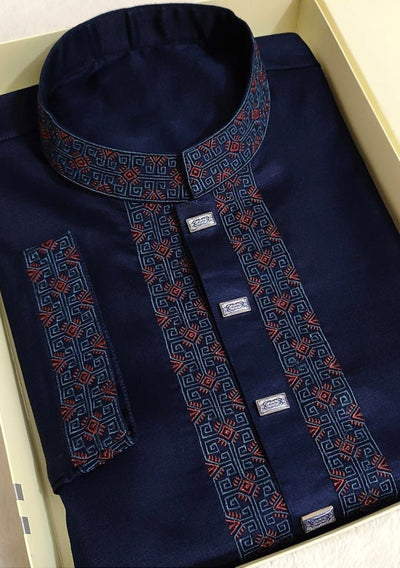 Embroidered Mixed Cotton Punjabi - db25599