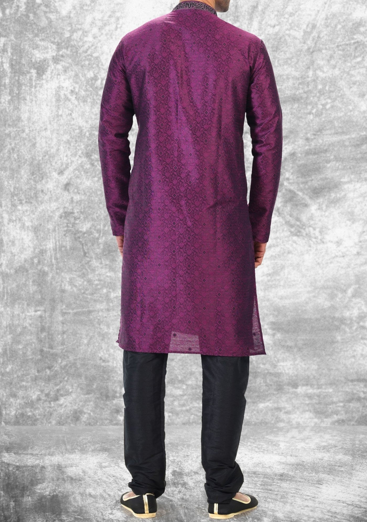 Embroidered Party Wear Jacquard Kurta Pajama Set - db21479