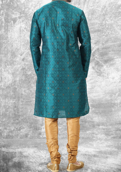 Embroidered Party Wear Jacquard Kurta Pajama Set - db21475