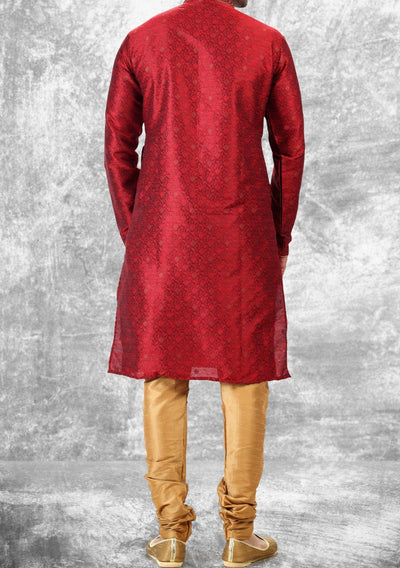 Embroidered Party Wear Jacquard Kurta Pajama Set - db21469