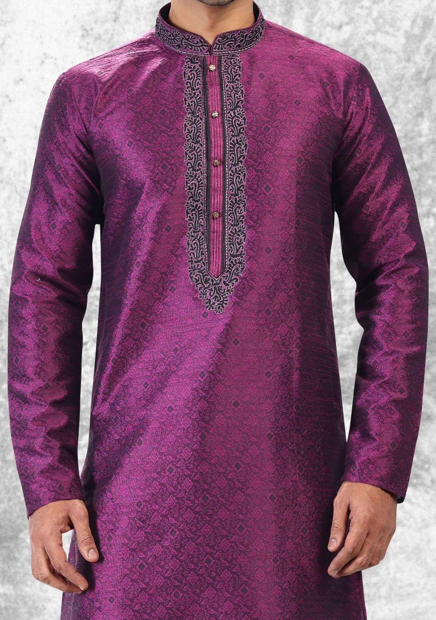 Embroidered Party Wear Jacquard Kurta Pajama Set - db21479