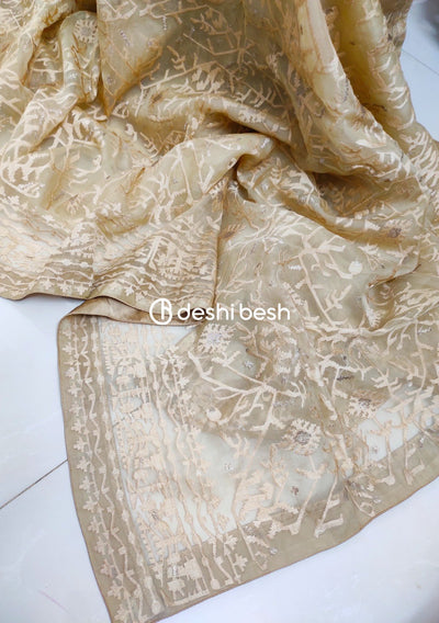 Exclusive Boutique Designer Muslin Saree: Deshi Besh.